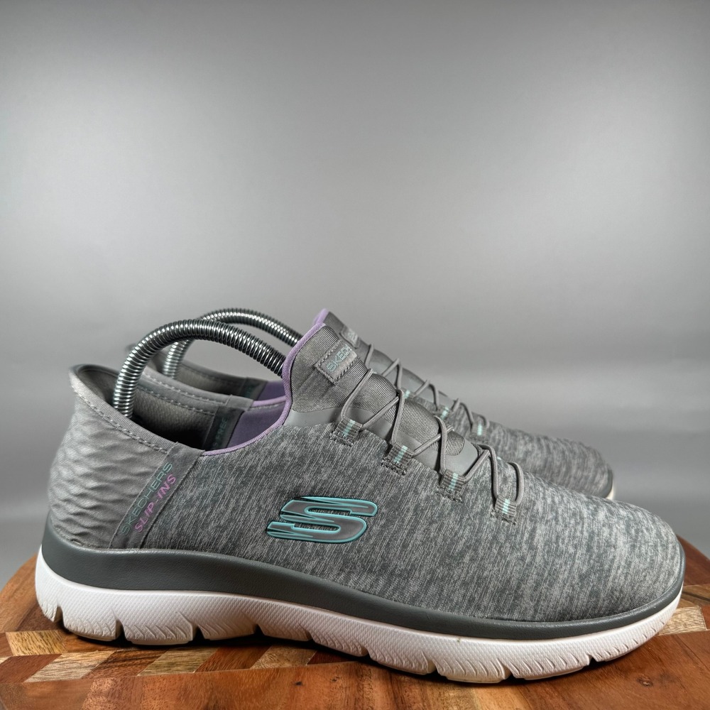 Skechers Slip-Ins Summits Dazzling Haze Gray Purple Sneakers 149937 Womens 9